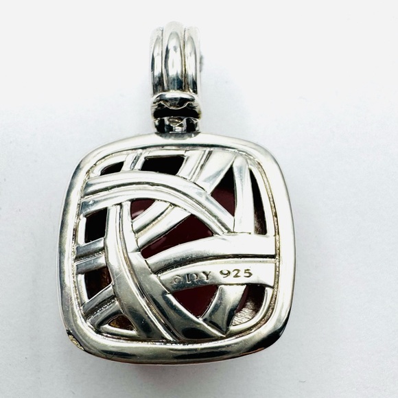 David Yurman Albion 14mm Guava Quartz Diamonds Pendant Enhancer - Picture 8 of 8